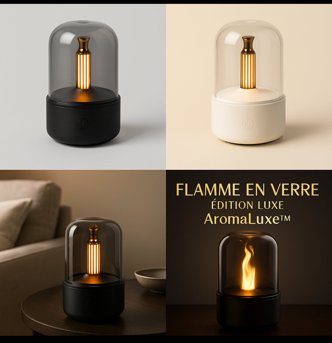 Diffuseur Flamme en Verre -Edition Luxe Aromaluxe|Effet Feu & Relaxation